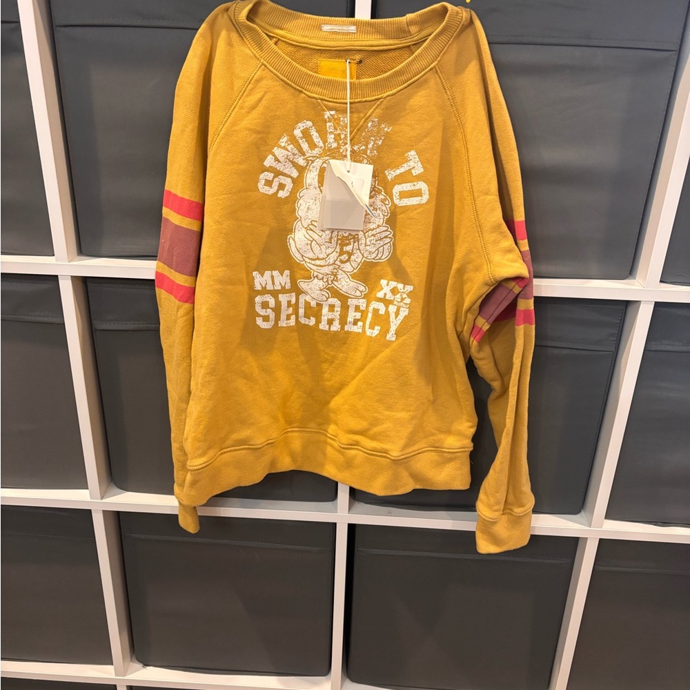 MOTHER Yellow Sweatshirt with Red Accents